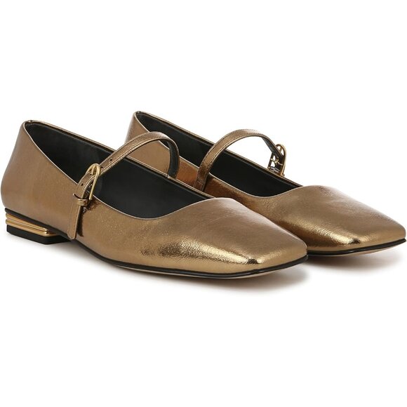 Franco Sarto Womens Bronze Metallic Faux Leather Tinsley Mary Jane Ballet Flats - Picture 7 of 9